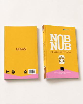NobNob book shown in a pink product scene